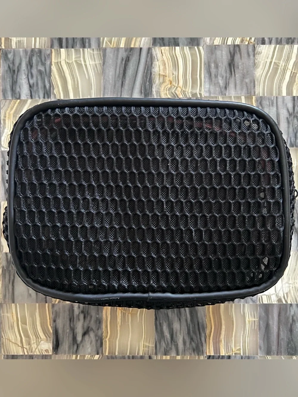 Fenty Beauty Black Mesh Makeup Bag Cosmetics Pouch & Fenty Glow Lip Gloss Bomb